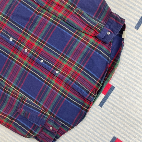 Vintage L.L. Bean Plaid Cotton Flannel style button down shirt - Picture 6 of 8